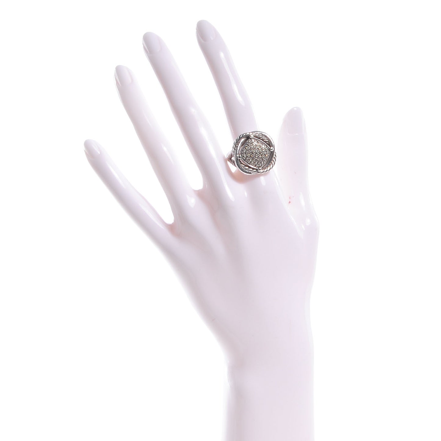 Sterling Silver Pave Diamond 11mm Infinity Ring 54 7