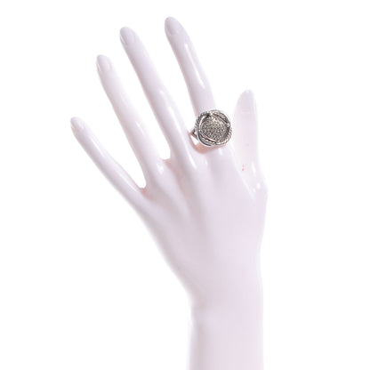David Yurman Sterling Silver Pave Diamond 11mm Infinity Ring 54 7 2 of 4