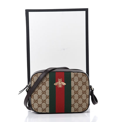 Gucci GG Supreme Monogram Web Small Webby Bee Shoulder Bag Dark Brown 11 of 11