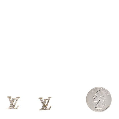 Louis Vuitton Metal Crystal LV Iconic Earrings Gold 2 of 5