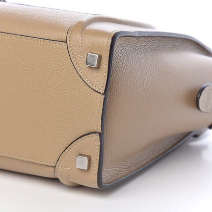 Celine Drummed Calfskin Micro Luggage Dune 6 of 9