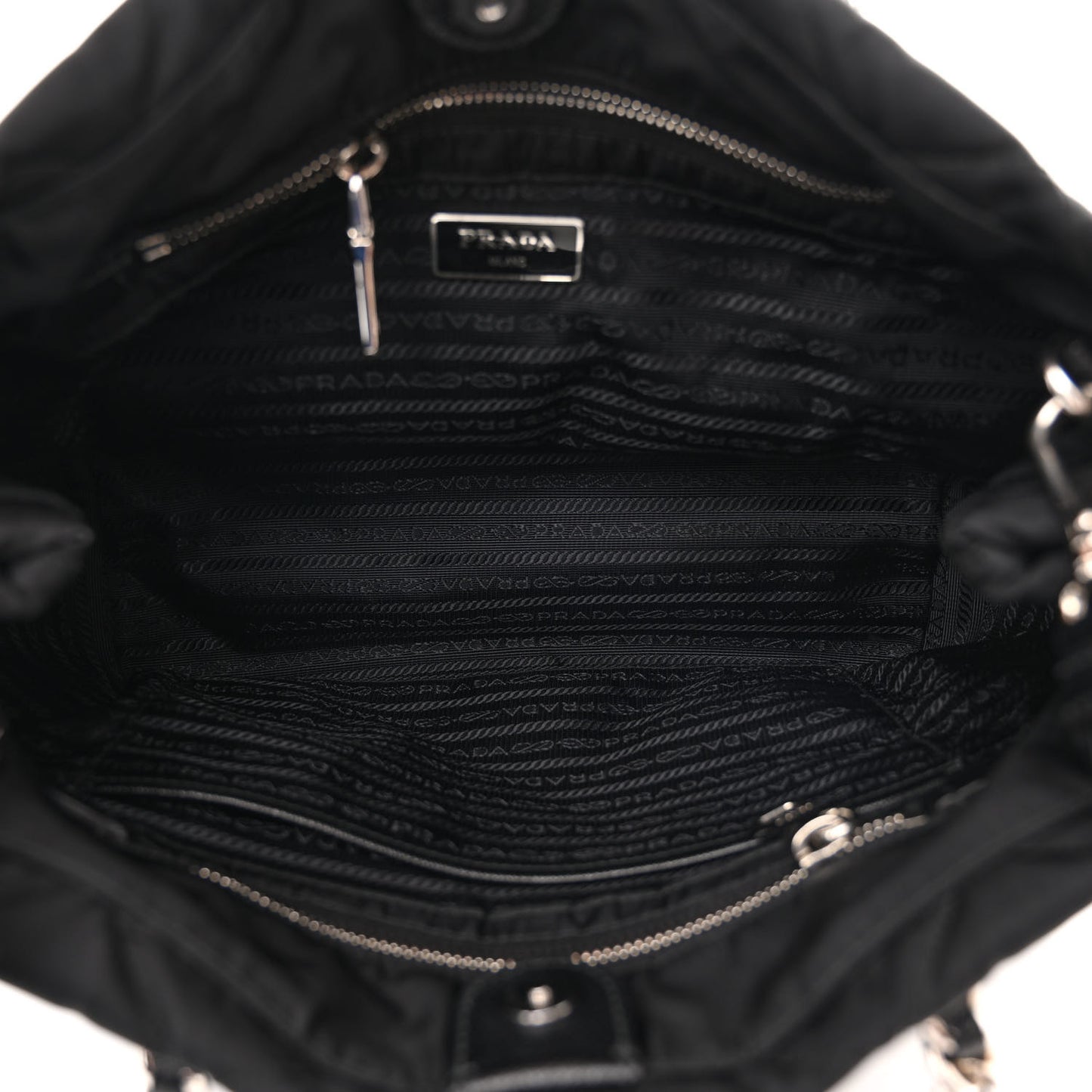 Nylon Tessuto Impuntu Quilted Tote Black
