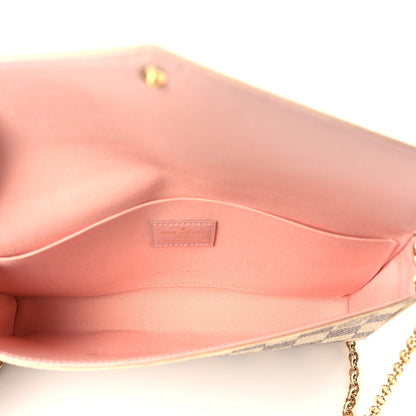 Louis Vuitton Damier Azur Pochette Felicie Chain Wallet Rose Ballerine 6 of 7