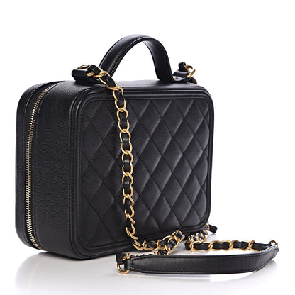 Chanel Caviar Quilted Medium CC Filigree Vanity Case Black 3 of 10