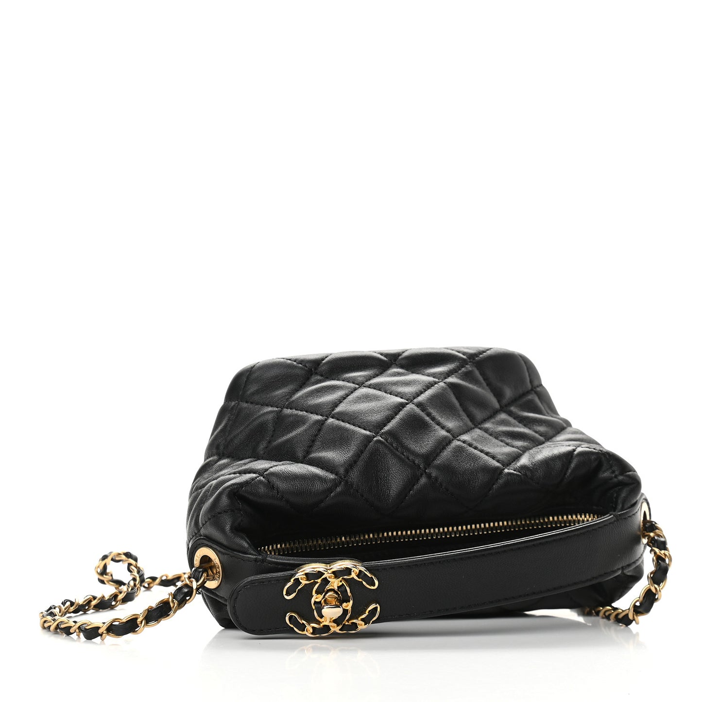 Lambskin Quilted Small Perfect Meeting Hobo Black
