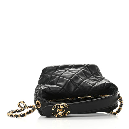 Chanel Lambskin Quilted Small Perfect Meeting Hobo Black 10 of 10