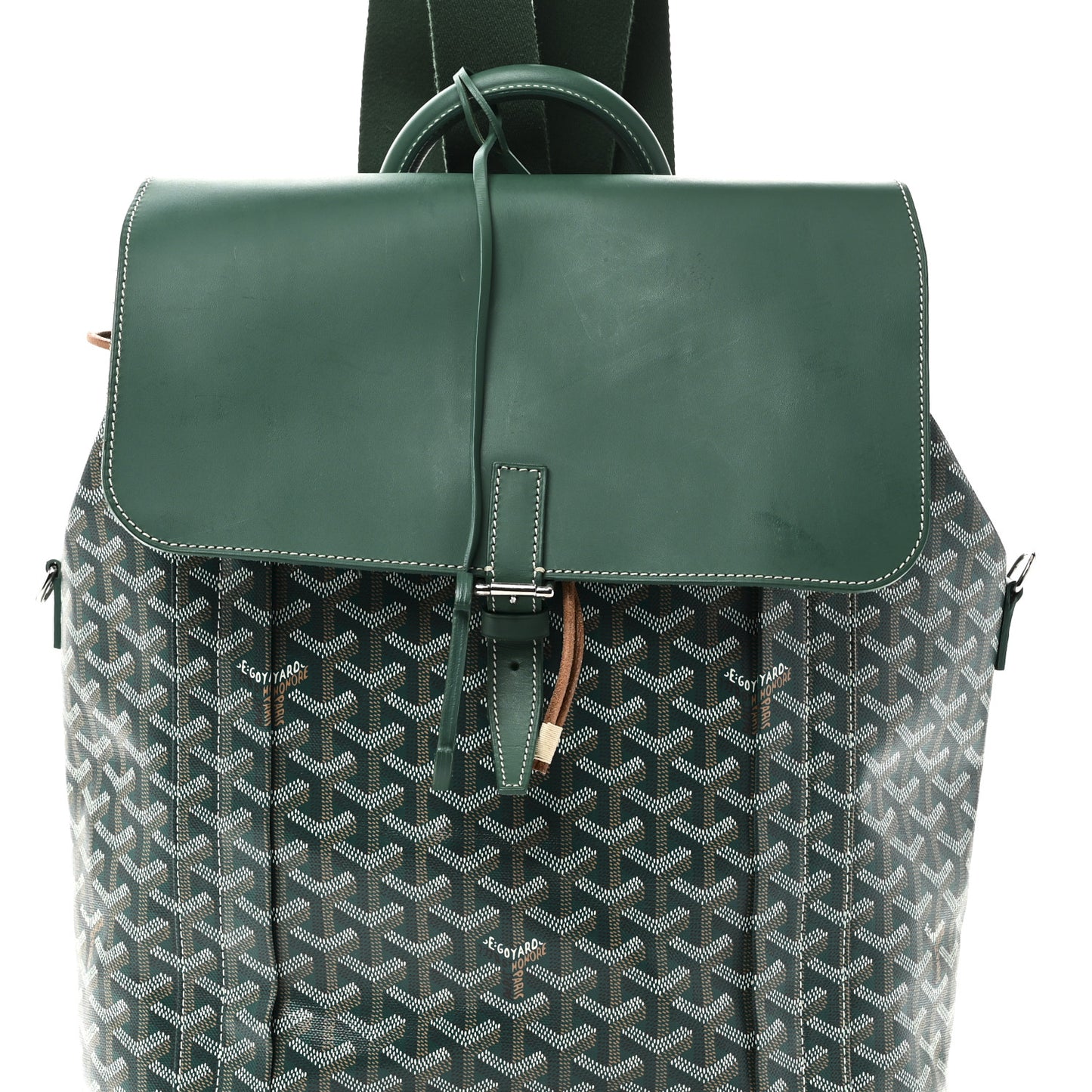 Goyardine Calfskin Alpin MM Backpack Green