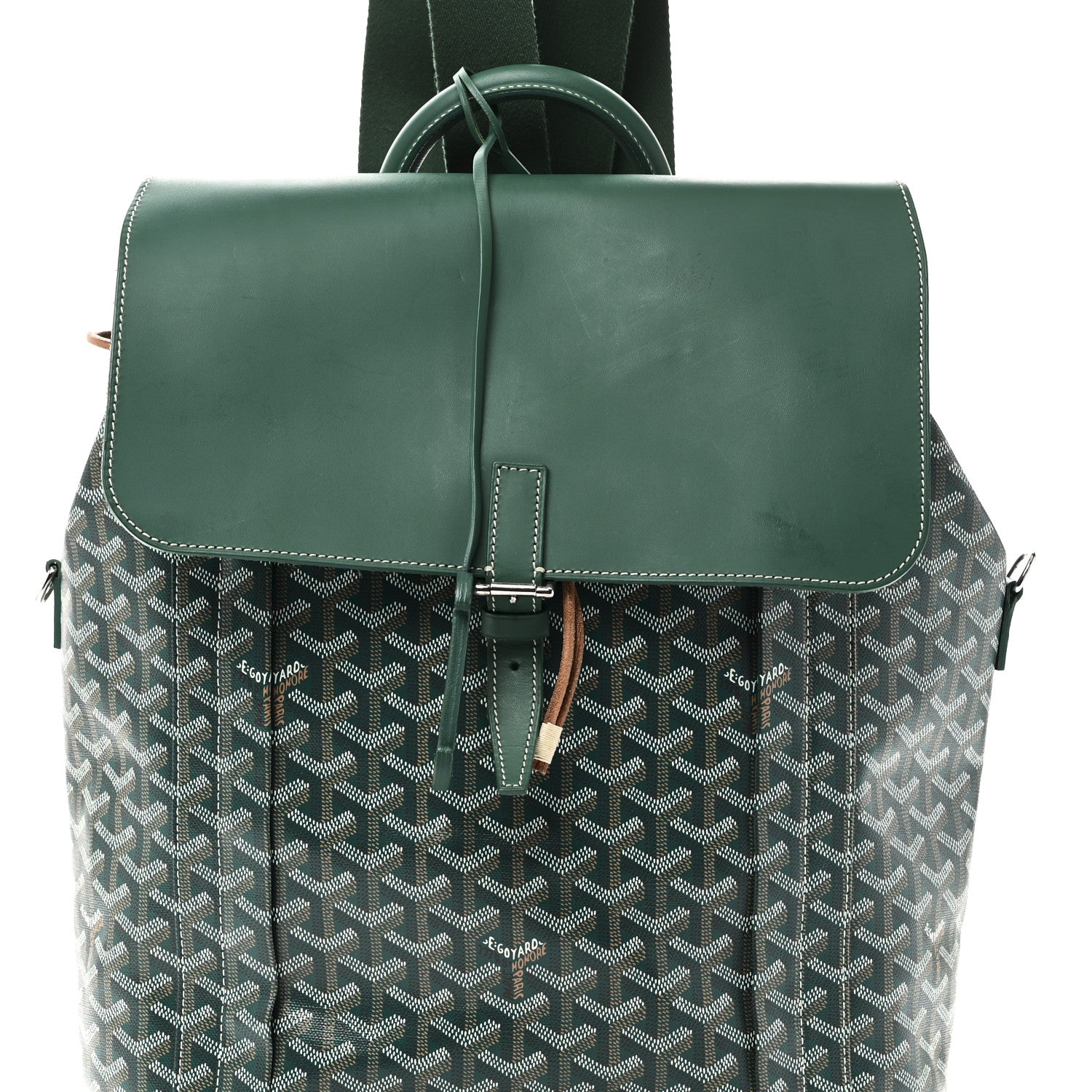 Goyard Goyardine Calfskin Alpin MM Backpack Green 7 of 9