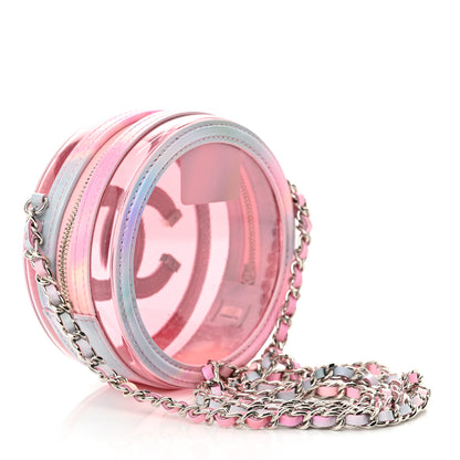 Chanel PVC Calfskin Lambskin Quilted Round Filigree Clutch With Chain Pink 3 of 10