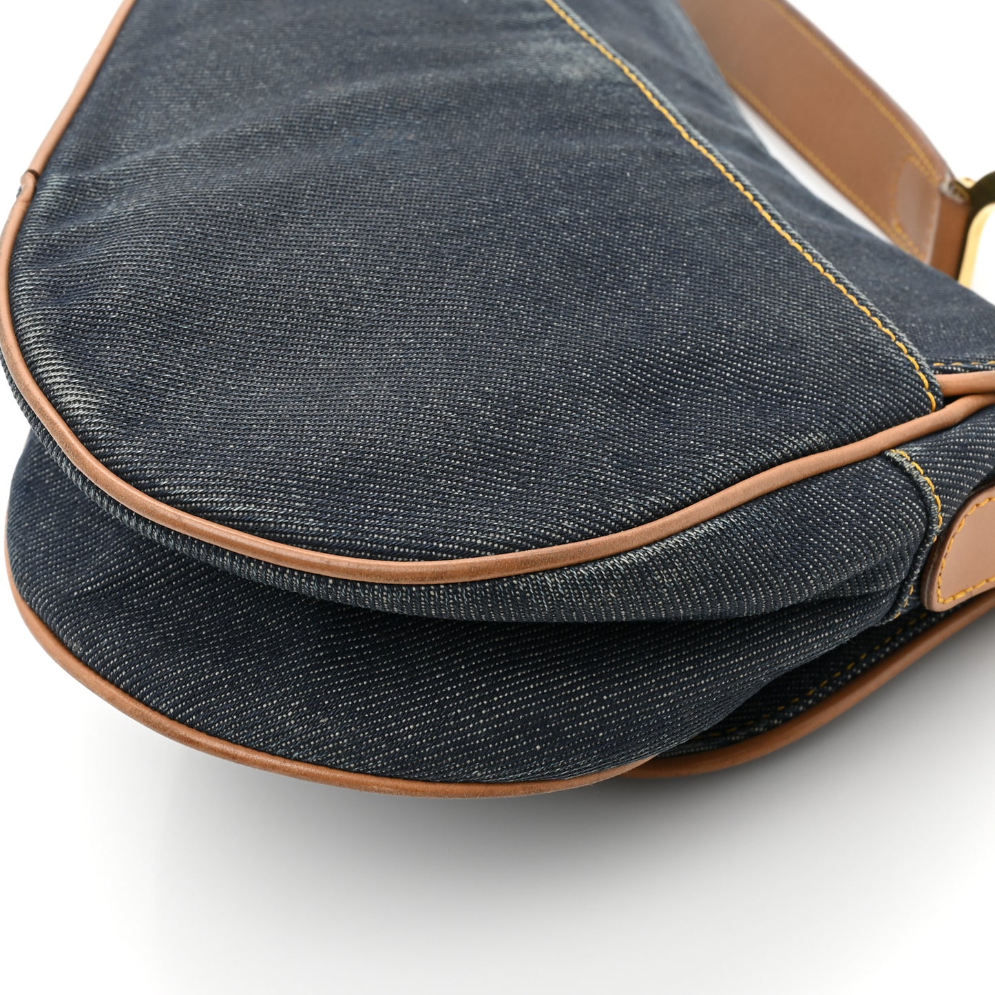 Denim Calfskin Saddle Bag Blue