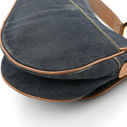 Christian Dior Denim Calfskin Saddle Bag Blue 16 of 16