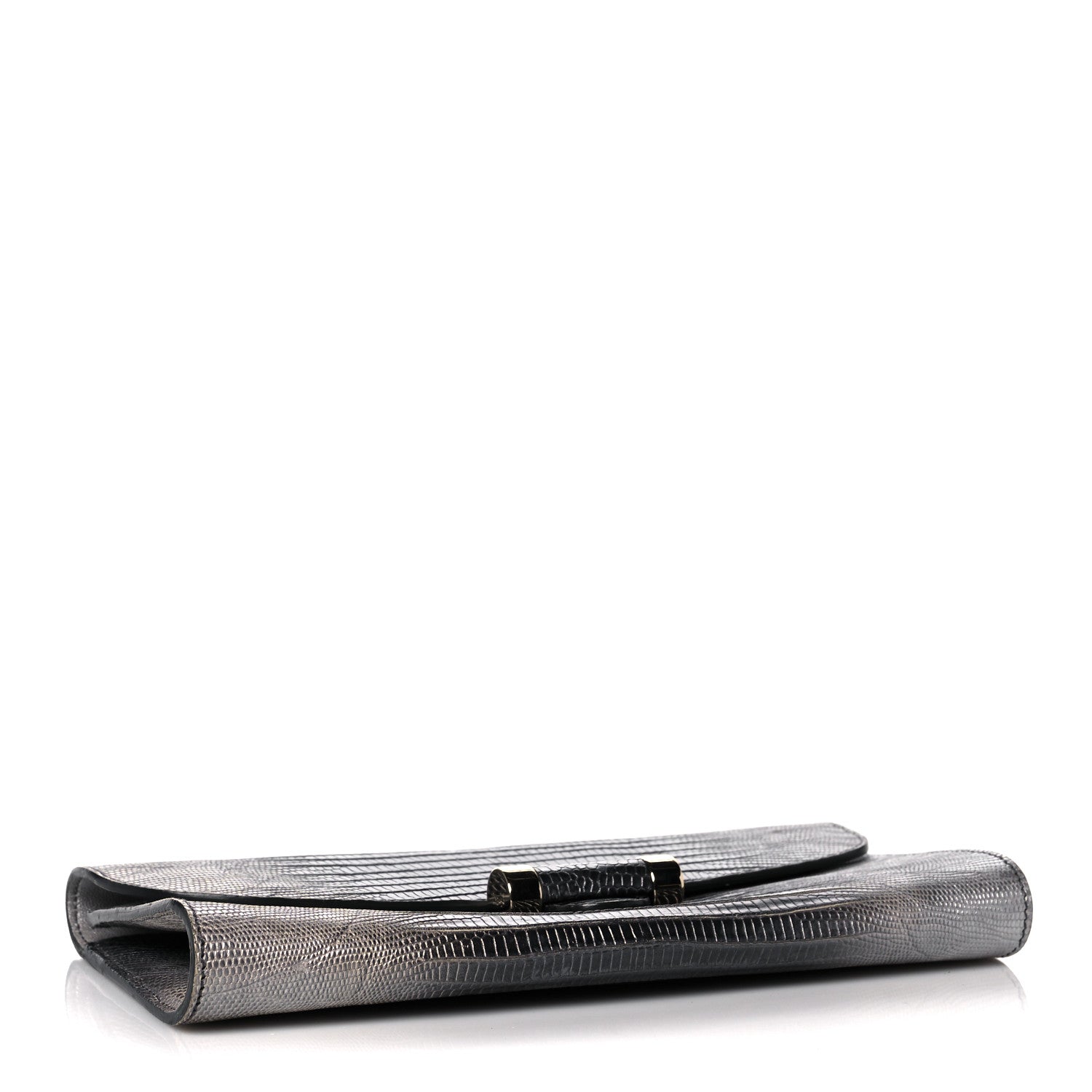 Saint Laurent Ombre Lizard Muse Clutch Silver 4 of 14