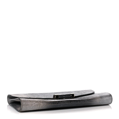 Saint Laurent Ombre Lizard Muse Clutch Silver 4 of 14