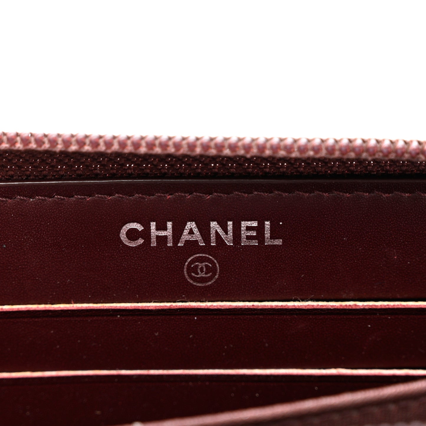 Caviar Small Timeless Zip Around Wallet Burgundy
