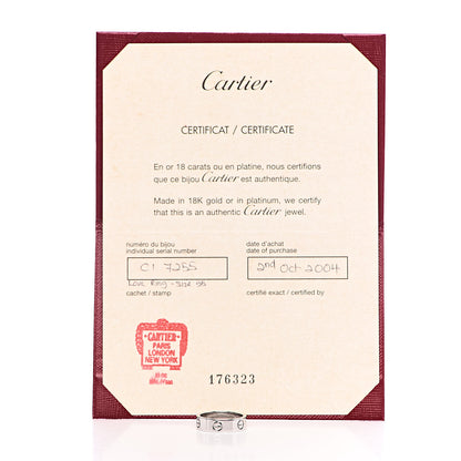 Cartier 18K White Gold 5.5mm LOVE Ring 55 7.25 5 of 5