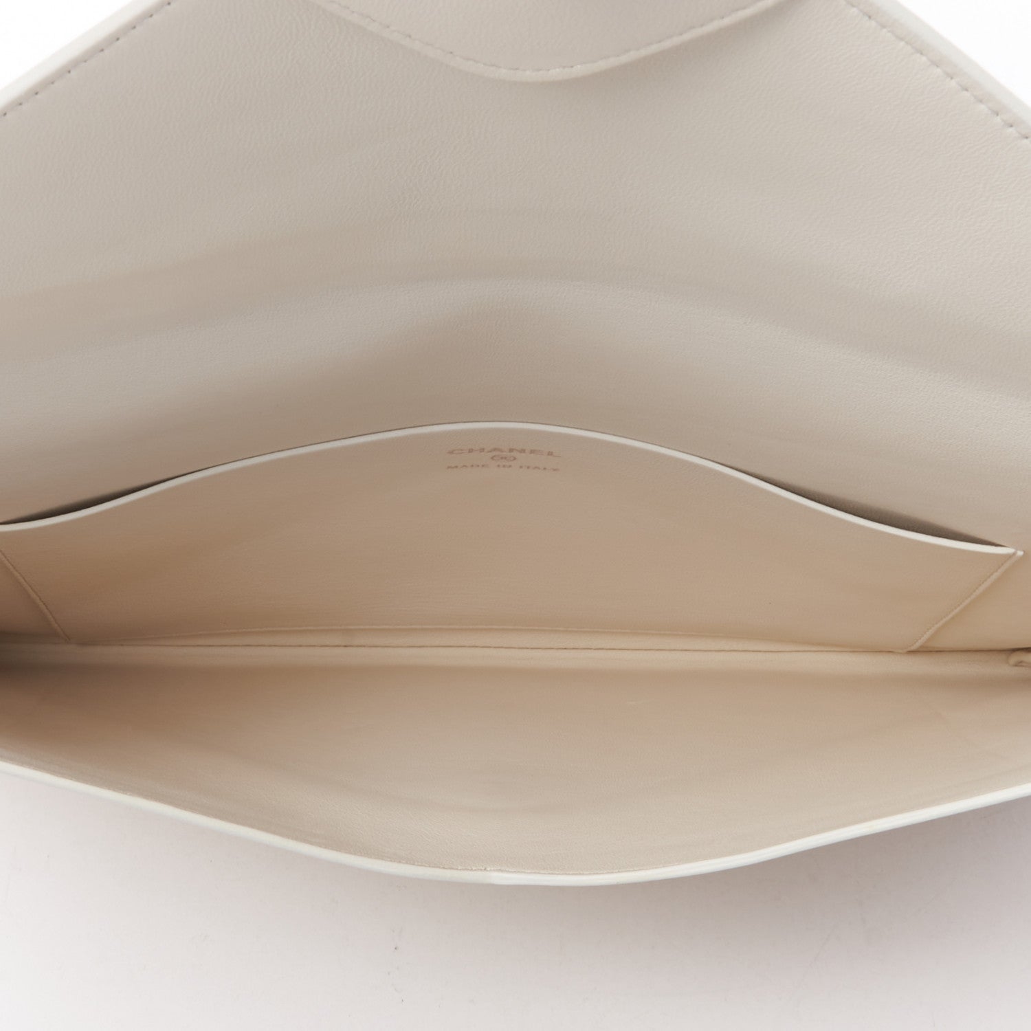 Chanel Lambskin Airline Envelope Pouch White 6 of 9