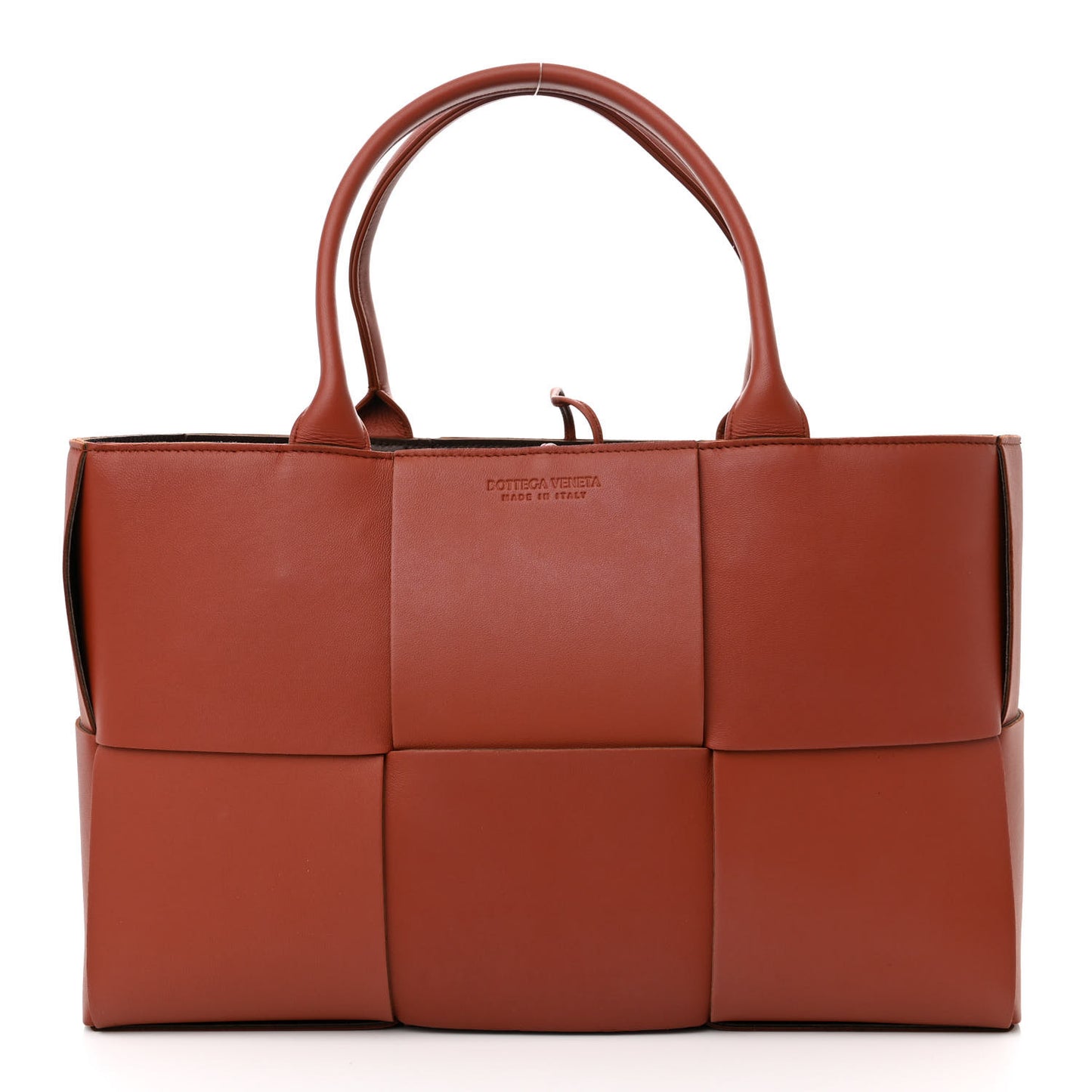 Nappa Maxi Intrecciato Medium Arco Tote Rust