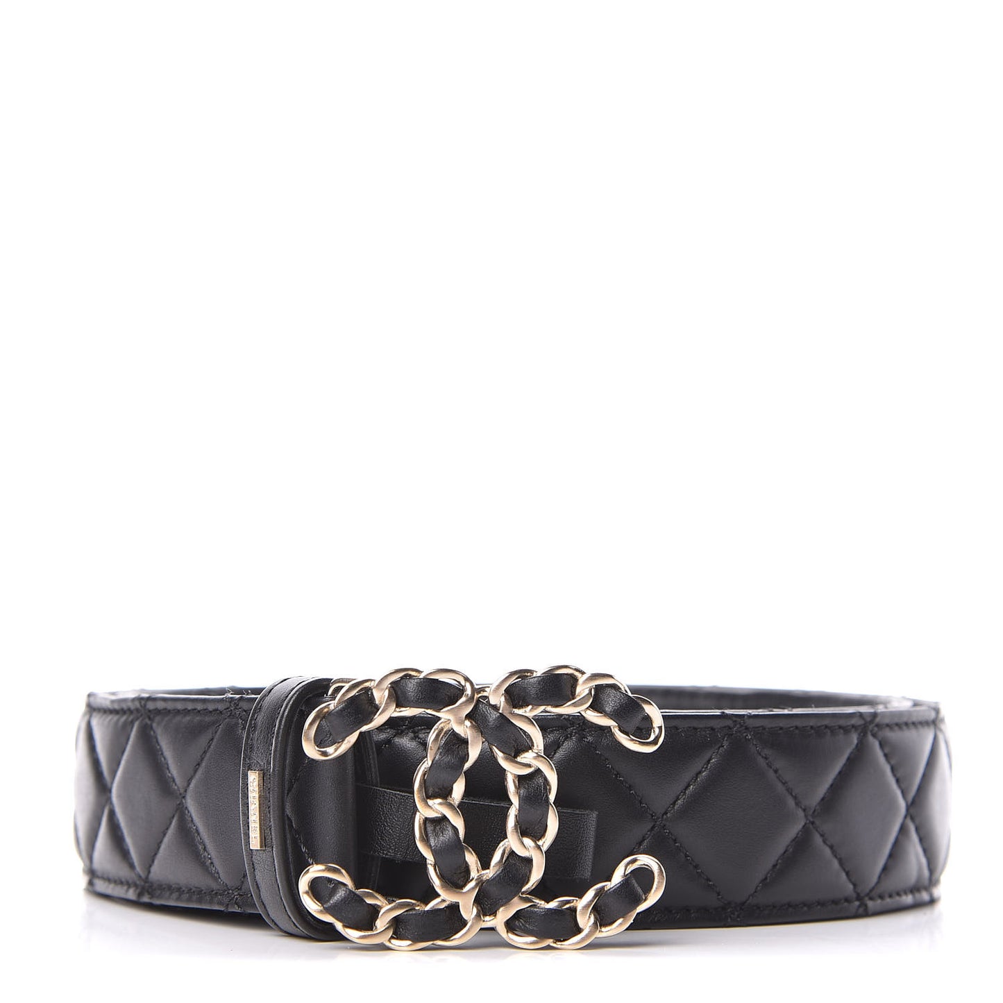 Lambskin Quilted CC Chain Belt 85 34 Black