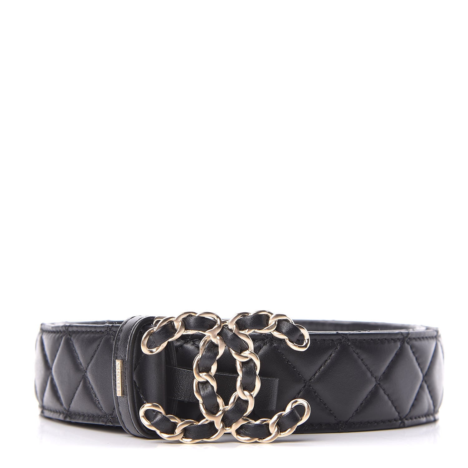 Chanel Lambskin Quilted CC Chain Belt 85 34 Black 1 of 9