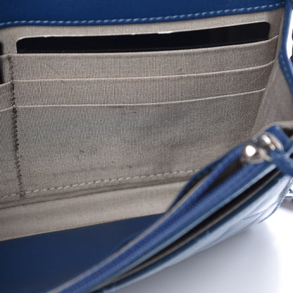 Chanel Patent Quilted Brilliant Wallet On Chain WOC Blue 9 of 11