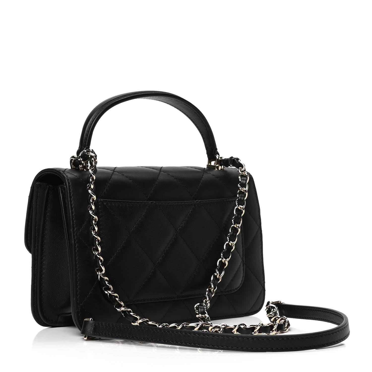 Chanel Calfskin Quilted Small Top Handle Flap Black 2 of 4