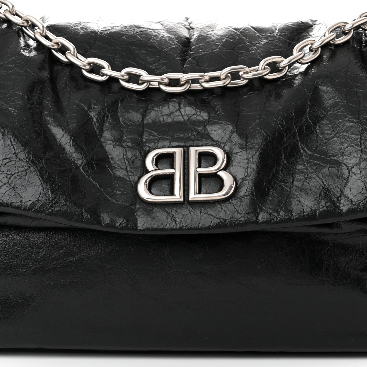 Balenciaga Arena Calfskin Medium Monaco Chain Shoulder Bag Black 8 of 10