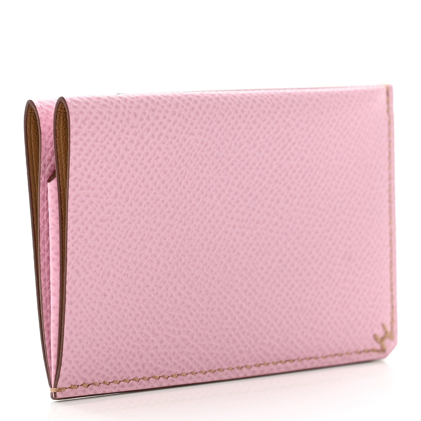 Epsom H Sellier Card Holder Mauve Sylvestre Biscuit