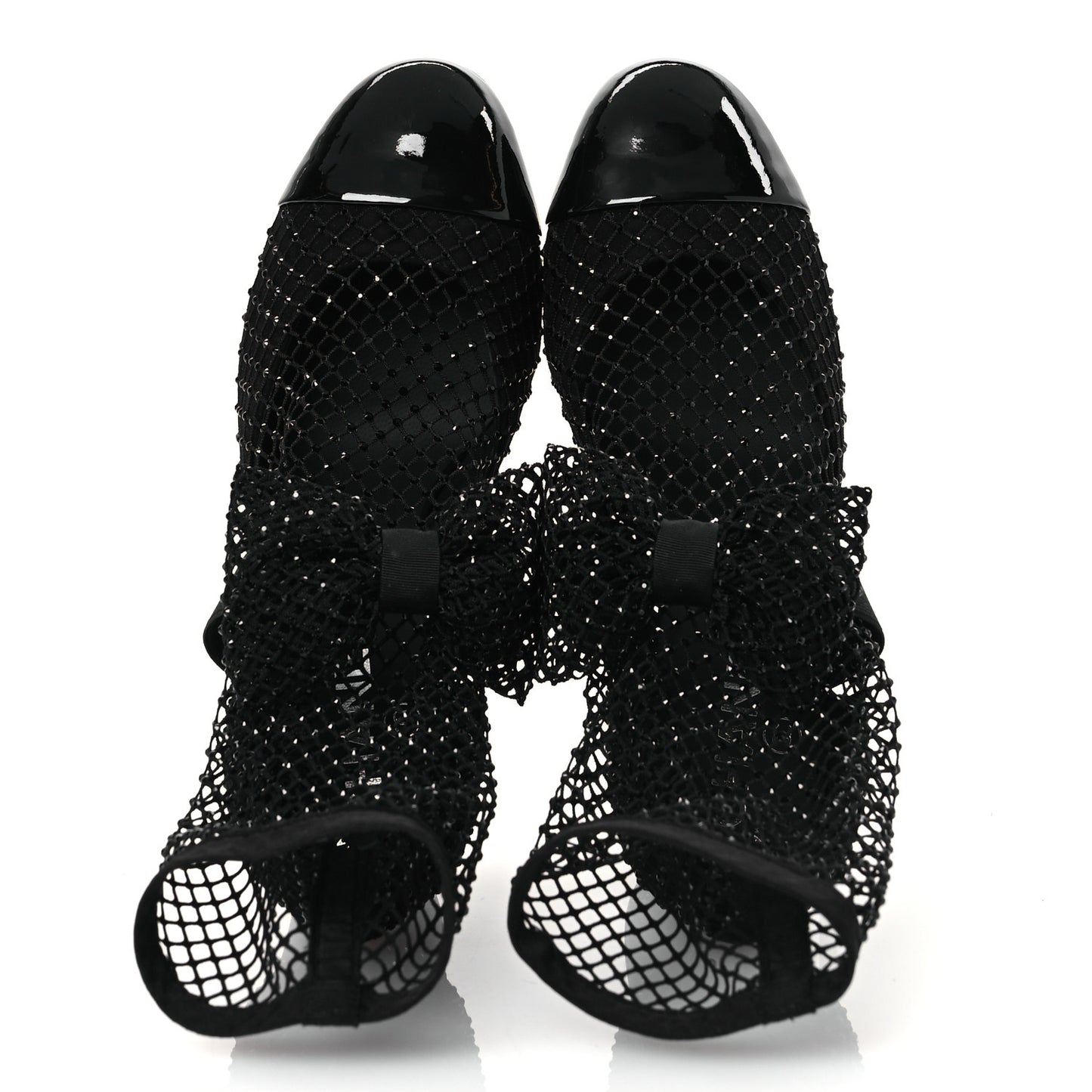 Resille Strass Kid Suede Patent Mary Jane Short Boots 36.5 Black