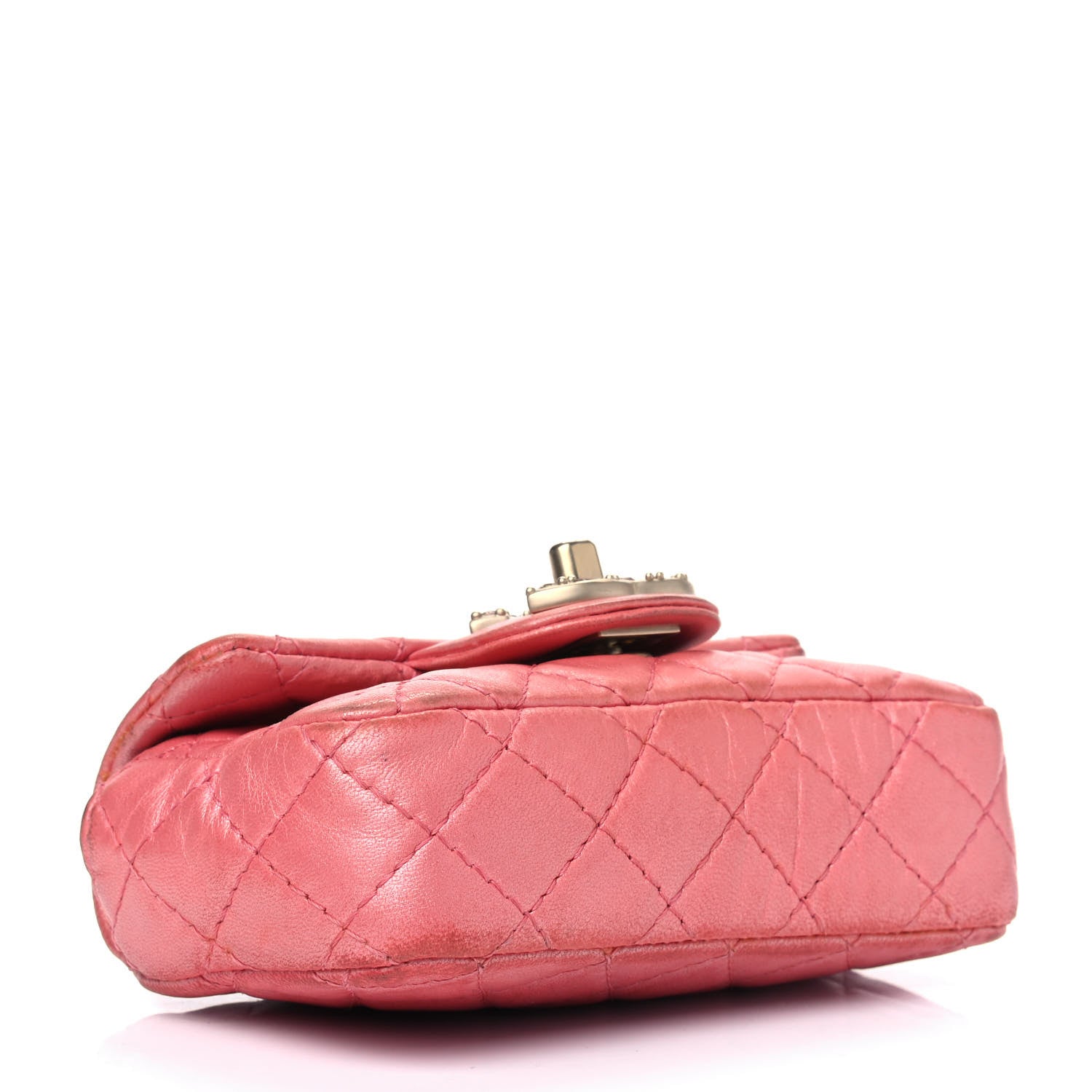 Chanel Iridescent Lambskin Quilted Precious Jewel Extra Mini Flap Pink 3 of 14