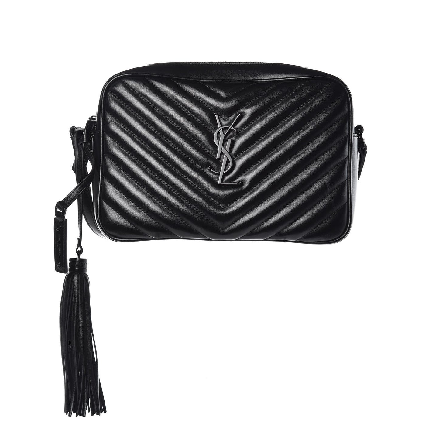 Calfskin Matelasse Monogram Lou Camera Bag Black