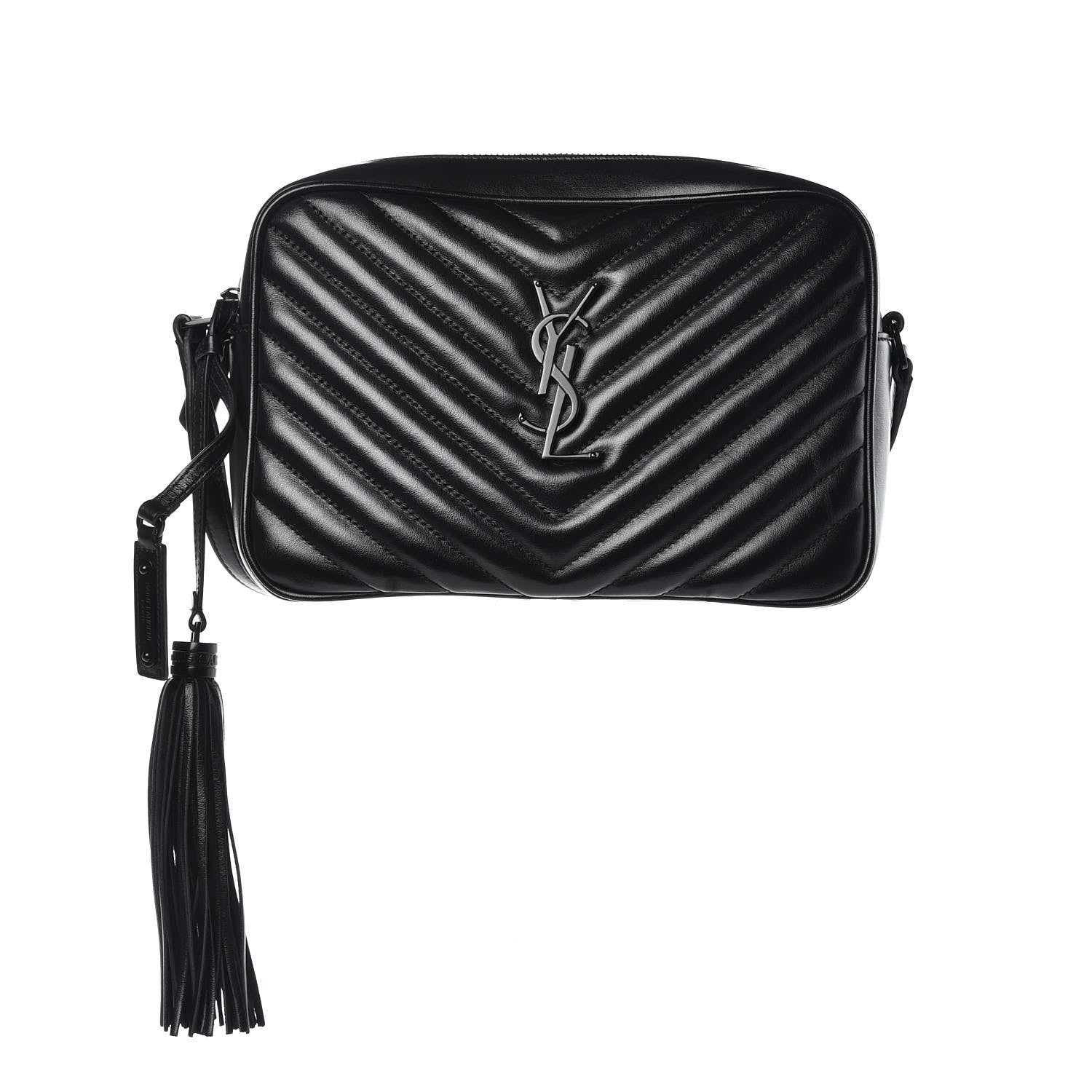 Saint Laurent Calfskin Matelasse Monogram Lou Camera Bag Black 1 of 10