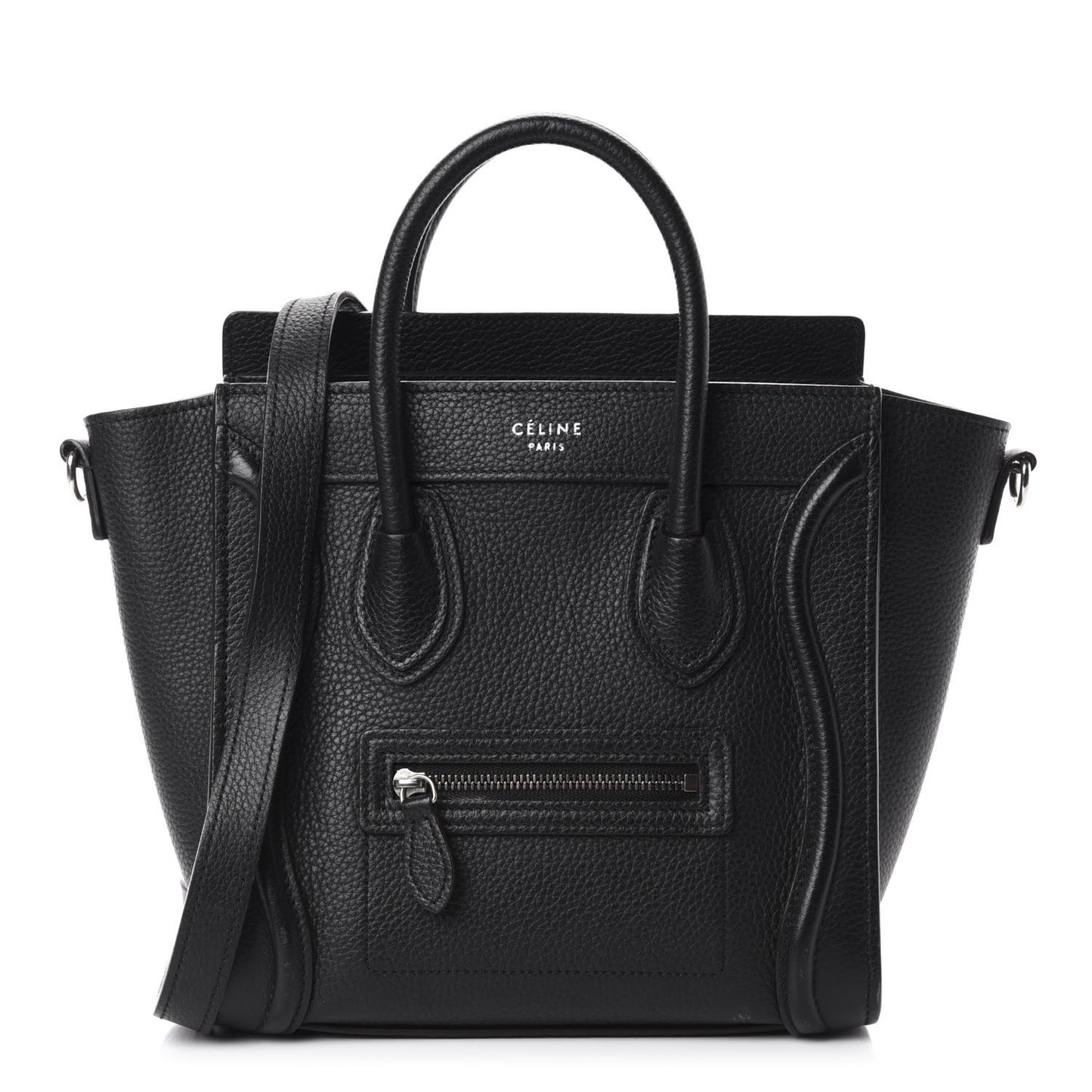 Drummed Calfskin Nano Luggage Black