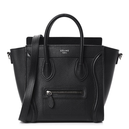 Celine Drummed Calfskin Nano Luggage Black 1 of 13