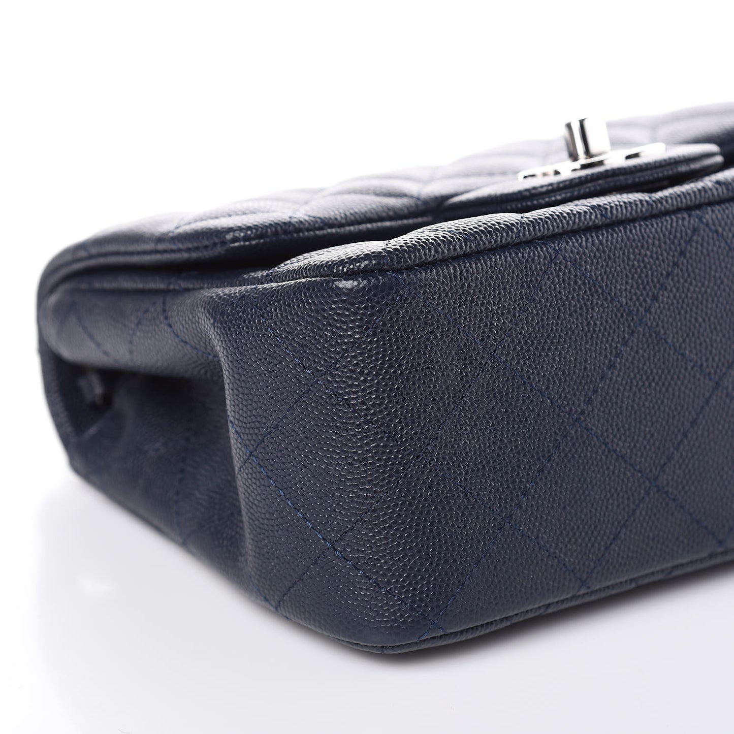 Caviar Quilted Mini Square Flap Navy