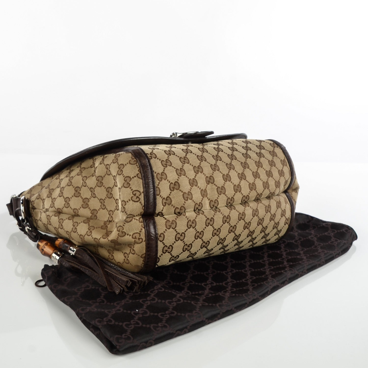 Gucci Monogram Techno Horsebit Large Shoulder Flap Bag Brown 4 of 7