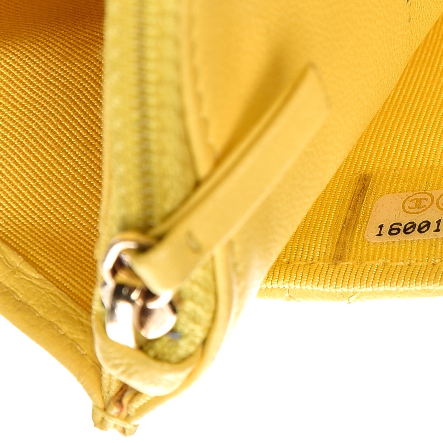 Lambskin Quilted Wallet on Chain WOC Yellow