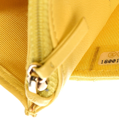 Chanel Lambskin Quilted Wallet on Chain WOC Yellow 8 of 21