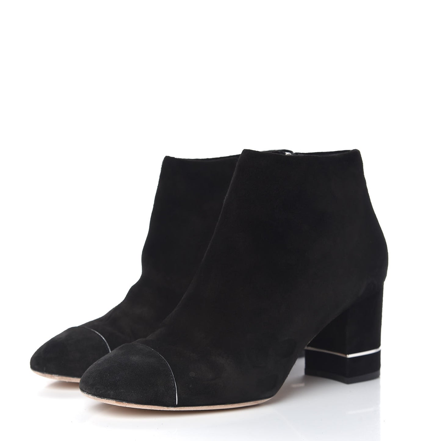 Suede Calfskin Short Boots 41 Black