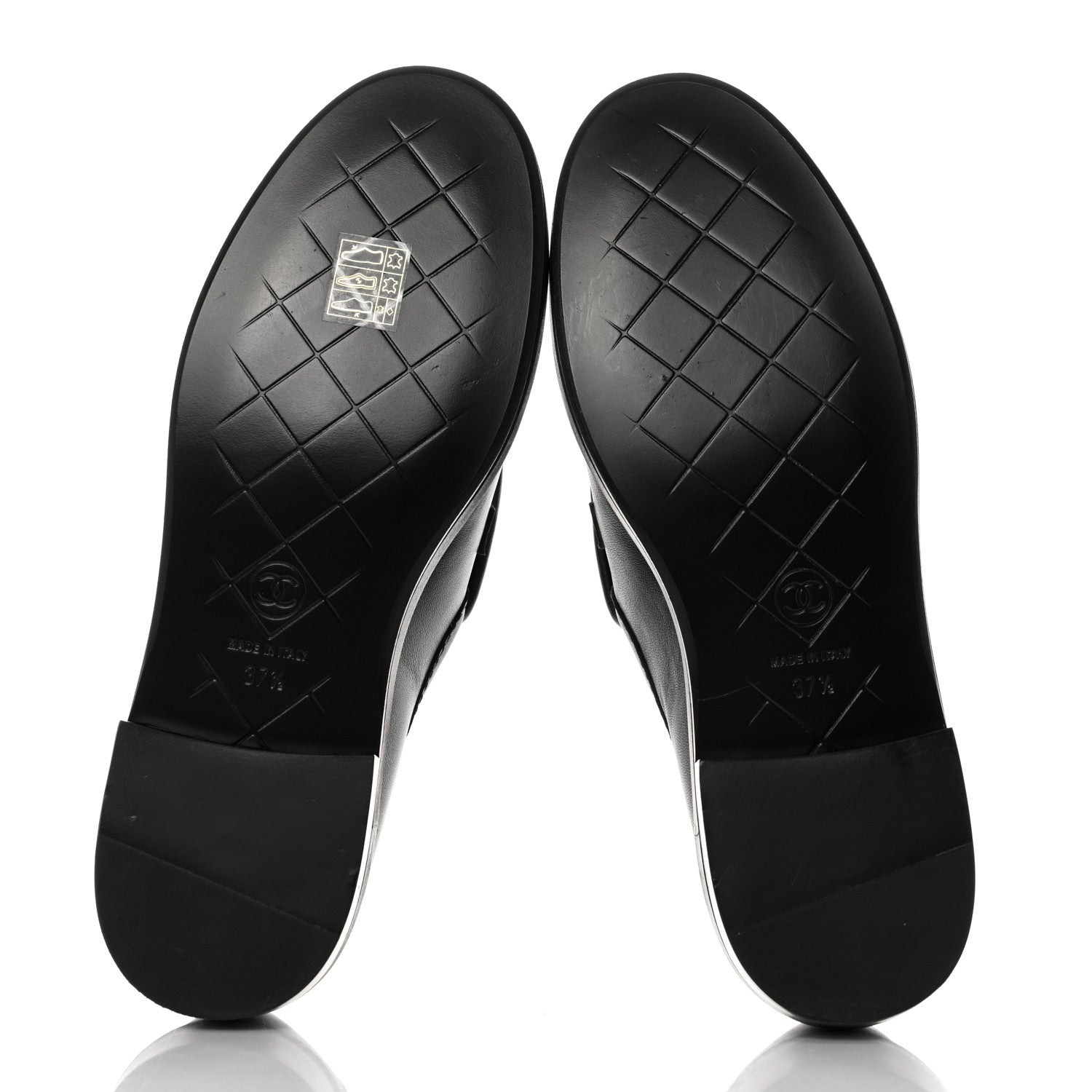 Chanel Lambskin Quilted CC Turnlock Loafers 37.5 Black 5 of 9