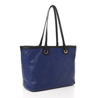 Chanel Grained Calfskin Shopping Fever Tote Blue 2 of 12