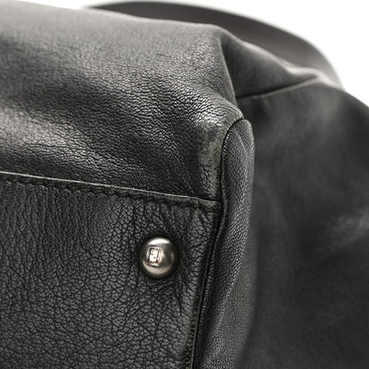 Fendi Goatskin Zucca Large Peekaboo Iconic Satchel Black Tobacco 12 of 14