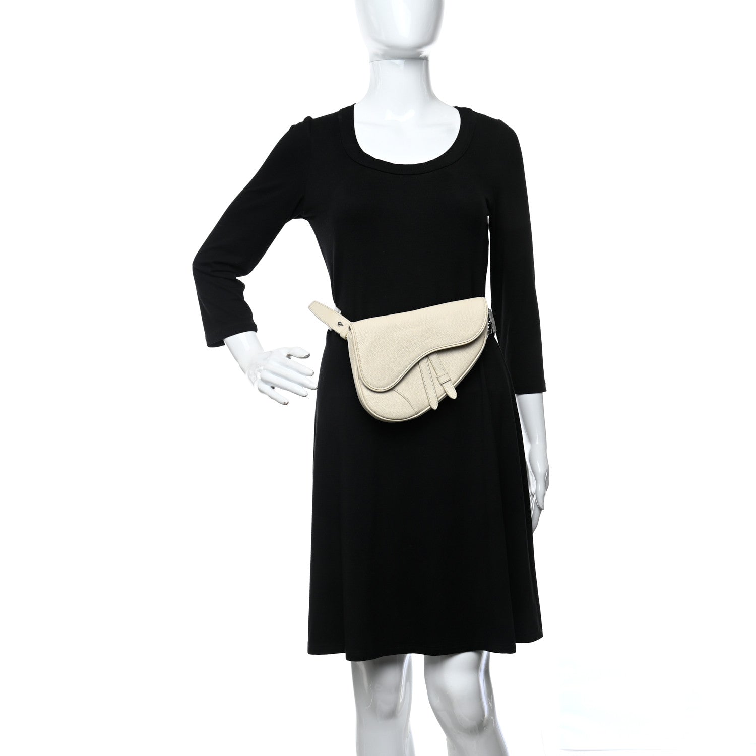 Christian Dior Grained Calfskin Mens Mini Saddle Bag Latte 2 of 9