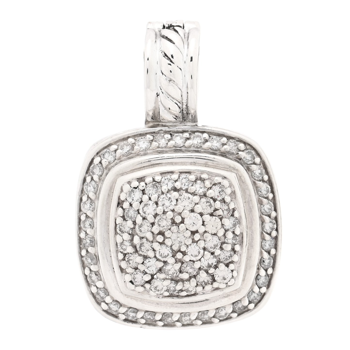 Sterling Silver Pave Diamond 10mm Albion Pendant