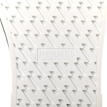 Hermes Calfskin Nappa Dare Sneakers 37.5 White Rose Dore 6 of 8
