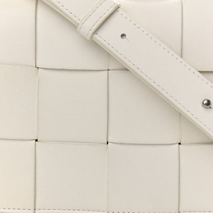 Bottega Veneta Lambskin Maxi Intrecciato Cassette Crossbody Bag White 7 of 13