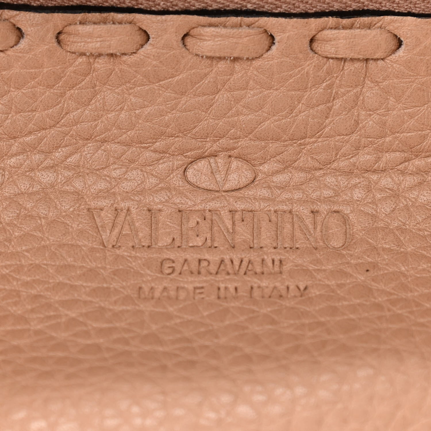 Valentino Garavani Grained Calfskin Small Rockstud C-Rockee Fringe Tote Poudre 6 of 10