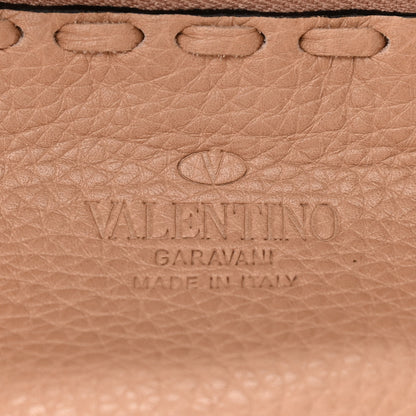 Valentino Garavani Grained Calfskin Small Rockstud C-Rockee Fringe Tote Poudre 6 of 10