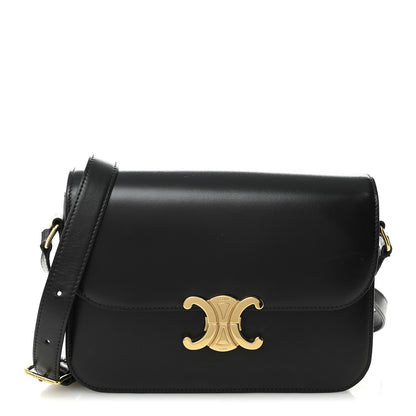 Celine Shiny Calfskin Medium Triomphe Black 1 of 12