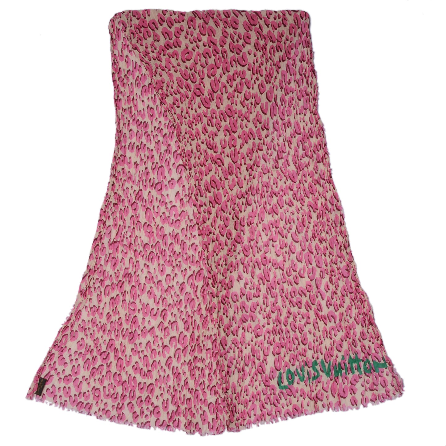 Cotton Leopard Scarf Blanc Corail