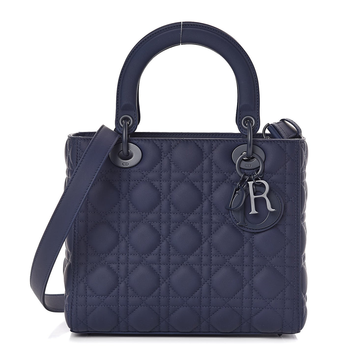 Ultra Matte Calfskin Cannage Medium Lady Dior Blue